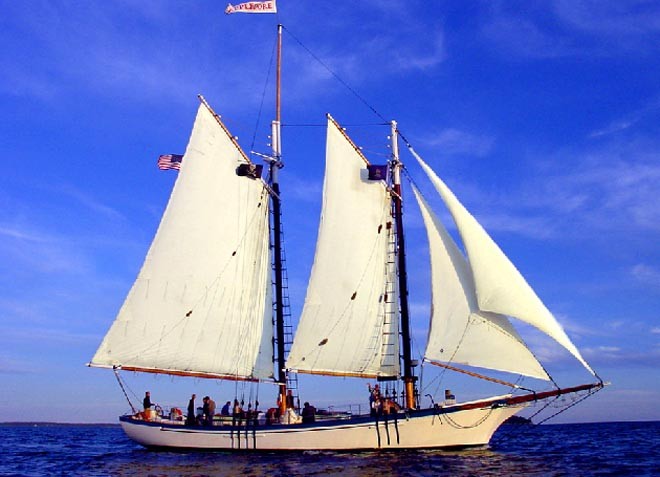 Appledore, 1978 gaff-rigged topsail schooner ©  SW